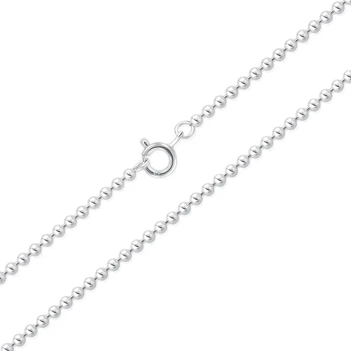 Miniatura 2 de Collar de cadena de plata de ley 925 - Collar de cadena de bolas - Cadena de plata - Cadena de plata para mujer - Cadenas de plata para hombre