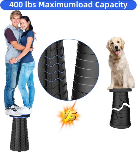 Miniatura 4 de Qiguet Taburete plegable, silla plegable, silla portátil mejorada con capacidad de carga de 400 libras, perfecta para camping, pesca, senderismo