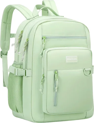 Miniatura 9 de PRAGARI Mochila para niños para la escuela, bonita mochila estética para niñas, mochila para estudiantes, bolsa de libros ligera de viaje para Beige