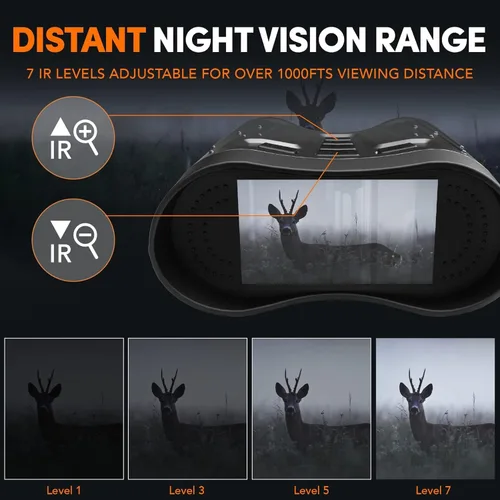 Miniatura 5 de GTHUNDER Night Vision Goggles Binoculars with Remote Monitor on App Crystal Clear 4K UHD Video & 52MP Full Color Photos on 4" HD Screen 10X Zoom