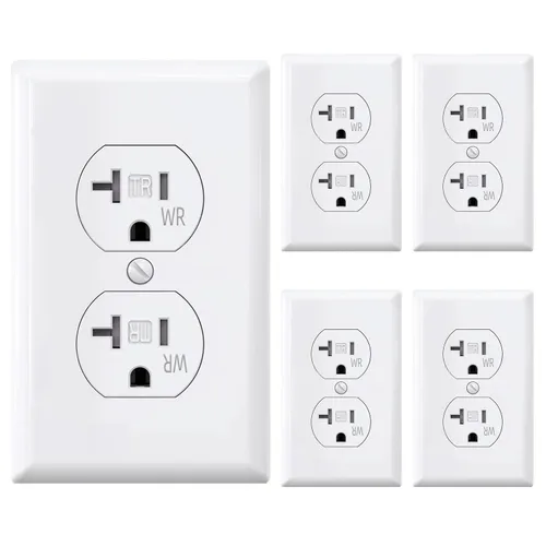 Miniatura 15 de ELEGRP Receptáculo dúplex de 20 amperios y 125 V, toma de corriente eléctrica estándar, resistente a manipulaciones TR y resistente a la intemperie