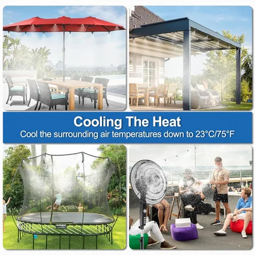 Miniatura 2 de Misters para patio exterior, sistema de enfriamiento de nebulización de agua al aire libre, 40 pies 39.4 ft. Kit de niebla de patio trasero