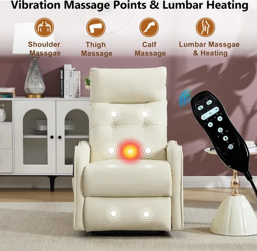 Miniatura 3 de Silla Reclinable con Elevación Eléctrica con Masaje de Vibración y Calor para Personas Mayores de Estatura Pequeña, Silla Elevadora Pequeña