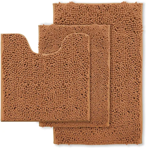 Miniatura 19 de Alfombra de baño azul, súper suave, antideslizante, lavable a máquina, se seca rápidamente, juego de baño ultrasuave de 3 piezas cian-azul