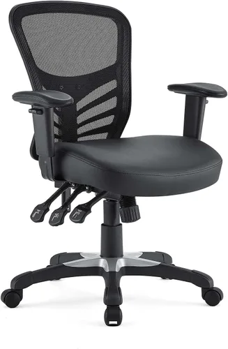 Modway silla de oficina articulada, color verde, Vinilo, Vinilo negro