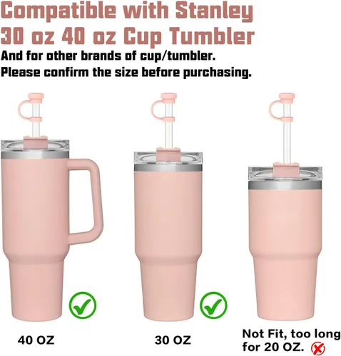 Miniatura 5 de Accesorios de repuesto para tapa de pajita, tapón antiderrame para vaso Stanley Cup de 40 oz y 30 oz Quencher, accesorios para vaso de 6 pajitas 6