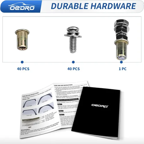 Miniatura 9 de oEdRo - Juego de 4 guardabarros planos delanteros y traseros compatibles con Jeep Wrangler JK y JKU Unlimited 2007-2018, juego de forros de acero