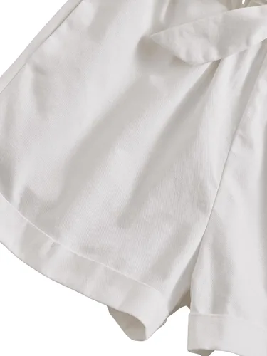 Miniatura 4 de Floerns Pantalones cortos de papel con cintura elástica y pierna recta para niñas