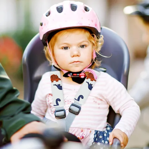 Miniatura 6 de Funda para correa de bebé para niños, 2 fundas para cinturón de seguridad de automóvil, protector de almohadilla para el cuello para niños recién