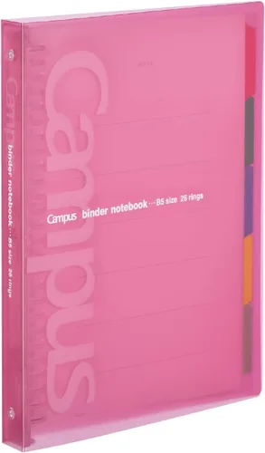 Miniatura 10 de Carpeta deslizante Kokuyo Campus con 5 separadores de pestañas, tipo medio, B5, 26 agujeros, hasta 100 hojas, azul, importado de Japón (RU-P333NB)