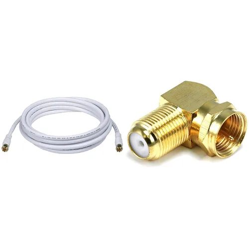 Miniatura 28 de Monoprice RG6 Quad Shield CL2 - Cable coaxial con conector tipo F para televisión, 1.5 pies