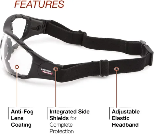 Miniatura 3 de Lincoln Electric Gafas de seguridad acolchadas Forro de espuma de 360 grados Diadema elástica ajustable K3119-1