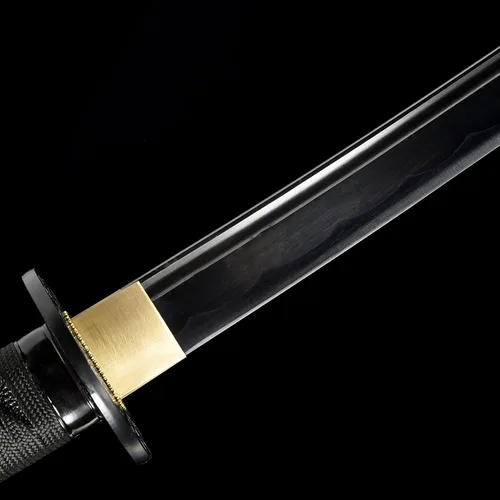 Miniatura 3 de Espada JIHPEN, Katana negra, espada samurái de espiga completa, afilada, hoja de acero de resorte con vaina negra - 41 pulgadas, variedad de estilos