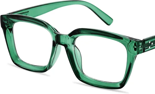 Miniatura 16 de IBOANN Gafas de luz azul de gran tamaño para mujer, gafas de moda funky con aspecto preppy, reducen la fatiga de la pantalla, gafas de computadora