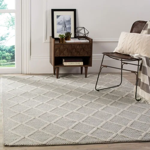 Miniatura 19 de SAFAVIEH Colección Natura - Alfombra decorativa de 2 x 3 pies, gris, hecha a mano de lana y viscosa, ideal para áreas de alto tráfico en entrada