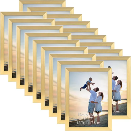 Miniatura 27 de Hoikwo 18 paquetes de marcos de fotos de plástico negro de 3.5x5 multifuncionales con cubierta de plástico para fotos familiares, obras de arte