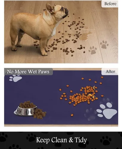 Miniatura 3 de Tapete para comedero de mascotas, absorbente, para tazón de alimentos y dispensador de agua del perro, no deja manchas, se seca rápido, de 23 x 34