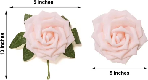 Miniatura 3 de Efavormart - 24 rosas de espuma artificial de 5 pulgadas con tallo y hojas para bodas, fiestas, hogar, eventos, boda, aniversario, fiesta, color oro