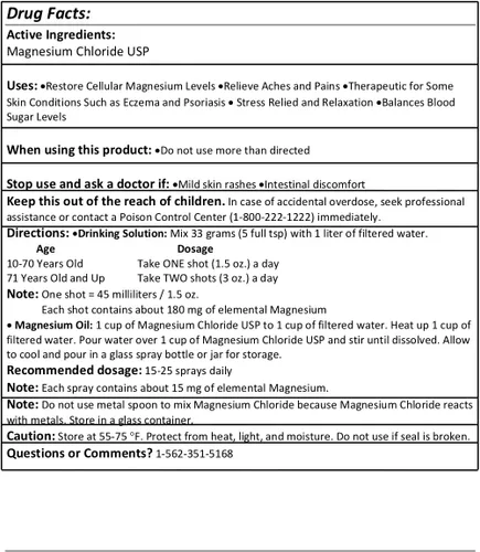 Miniatura 5 de Greenway Biotech, Inc. Suplemento USP de cloruro de magnesio orgánico 100% comestible Cloruro de Magnesio Comestible Powder (grado farmacéutico)