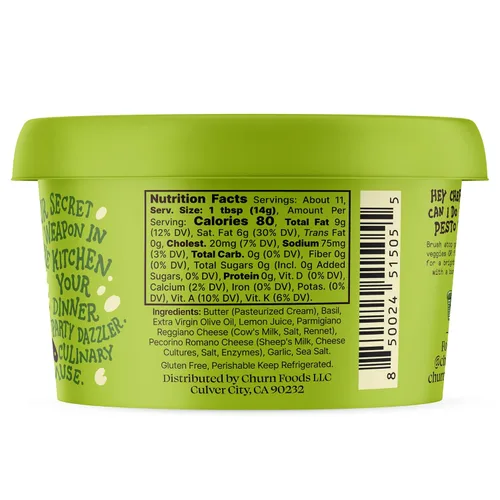 Miniatura 2 de Churn Mantequilla de Cacio & Pepe, mantequilla saborizada batida con mantequilla orgánica alimentada con hierba (5.5 onzas, paquete de 2) – Sin OMG