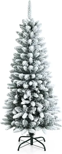 Miniatura 33 de Goplus Árbol de Navidad negro sin luz de 7.5 pies, árbol de Halloween artificial con 1258 puntas de rama, soporte de metal, árbol completo