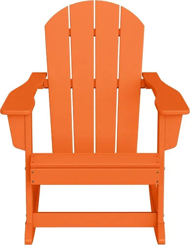 Miniatura 160 de WestinTrends Silla mecedora Malibu de poliéster para exterior/patio Adirondack, Negra