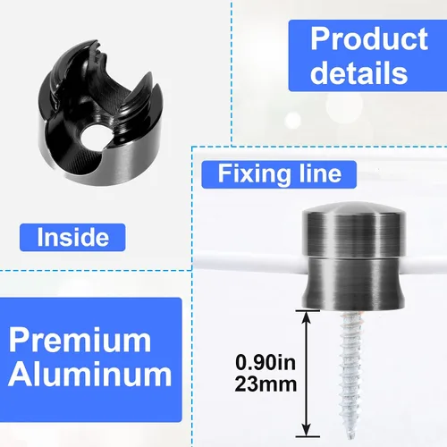 Miniatura 3 de SmallCat 6 juegos de soportes de cargador para cables, soportes de anclaje de cable ajustables negros, clips de cable de metal adhesivos