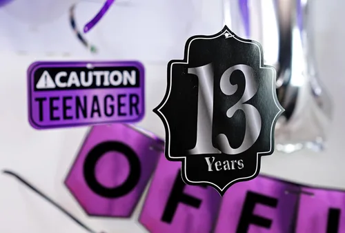 Miniatura 5 de Divertido paquete oficial de fiesta de cumpleaños de 13 años para adolescente, decoraciones de cumpleaños 13 para él o ella, suministros de fiesta