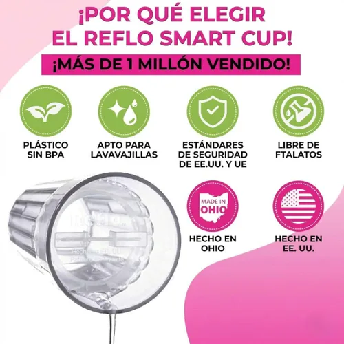Miniatura 3 de Reflo Smart Cup - Paquete de vaso inteligente (azul, paquete de 1) Entrenamiento de destete Montessori para niños pequeños, diseño de vaso abierto 1