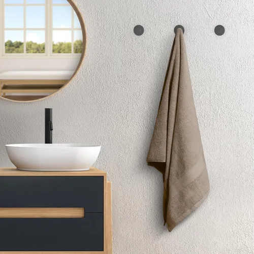 Miniatura 4 de Avalon Towels Juego de 4 toallas de baño beige (27 x 54 pulgadas), 100% algodón absorbente y de secado rápido, toallas beige para baño, súper suaves
