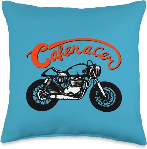 American Cafe Racer Motorcycle Apparel and Merch Cafe Racer Biker Men Women Adult Teens Boys Girls Kids Youth Throw Pillow, 16x16, Multicolor