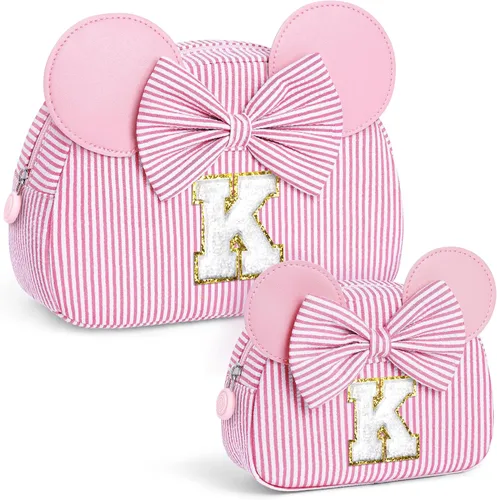 Miniatura 31 de Regalos de Navidad para niñas, bolsa de maquillaje con inicial, bolsas de cosméticos, bolsa de maquillaje de viaje, regalos de cumpleaños Azul