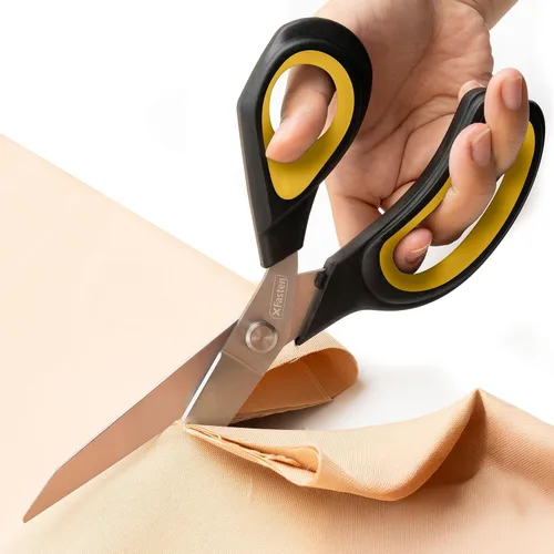 Miniatura 10 de XFasten Tijeras de sastre profesionales de alta resistencia, 9.5 pulgadas, tijeras de modista ultra afiladas para corte de tela Tijeras de coser