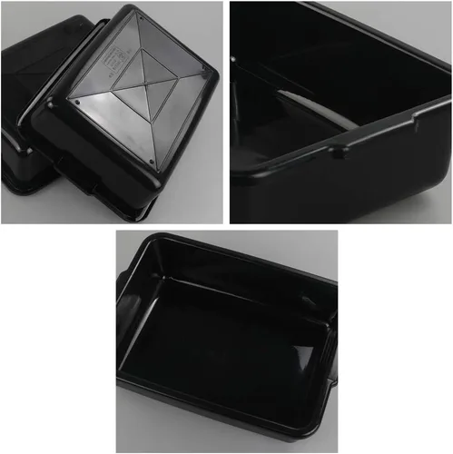 Miniatura 3 de Pequeña caja comercial de 8 L, tinas rectangulares de autobús, paquete de 4, color negro