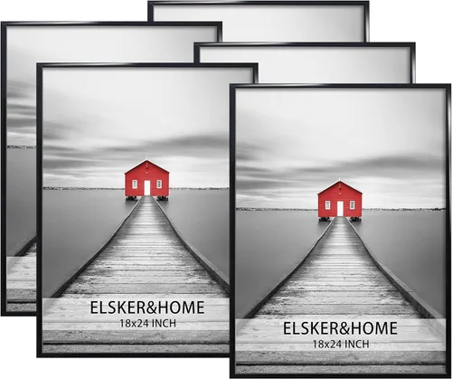 Miniatura 33 de ELSKER&HOME 18x24 Marco para Póster 3 Pack, Marco Plateado para Montaje Horizontal o Vertical en la Pared, Resistente y a Prueba de Arañazos