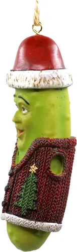 Miniatura 2 de Jolly Pickle - Adorno festivo para árbol de Navidad, figura de resina de 4 pulgadas, decoración navideña, regalo divertido ideal para intercambio