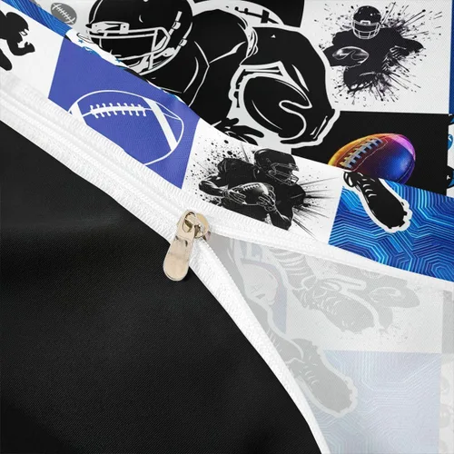 Miniatura 5 de Erosebridal Sports Duvet Cover Football Patchwork Bedding Sets, Geometric Ball Pattern Bed Cover Rugby Game Bed Set Twin