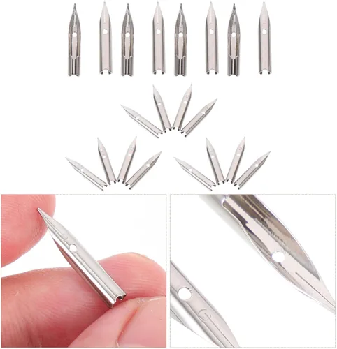 Miniatura 8 de NUOBESTY Piezas de repuesto para pluma estilográfica, caligrafía, plumas, conjunto de plumas, suministros de escritura, Pennibs de metal