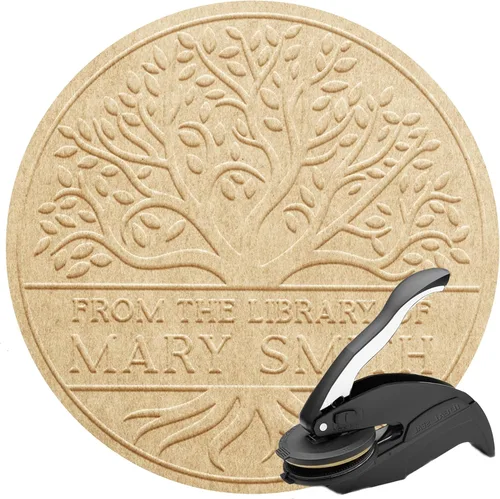 Miniatura 9 de Stamp By Me - Grabador de libros personalizado Grabador automático Sello de libro personalizado Diseño floral de sello de biblioteca