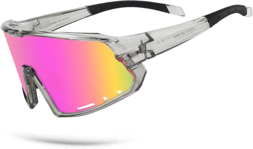 Miniatura 9 de OULAIQI Gafas de sol de béisbol para hombres, mujeres y jóvenes, protección UV400 para correr, softbol, golf, deportes, gafas de sol Rosa