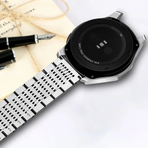 Miniatura 5 de Kai Tian Compatible con Samsung Gear S3 Band 0.866 in Correa de reloj de malla de acero inoxidable para Samsung Galaxy Watch 1.811 in, Gear S3