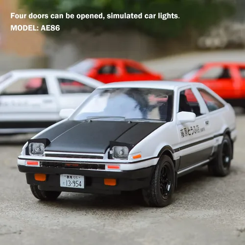 Miniatura 2 de Tianmei 1:32 Initial D Trueno AE86 - Modelo de automóvil de aleación fundida a presión, juguetes de metal para niños y adornos de colección