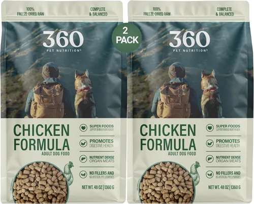 Miniatura 13 de 360 Pet Nutrition Alimento crudo liofilizado para perros – Receta de carne de res con hígado y órganos, alta proteína con omega-3, frutas, verduras