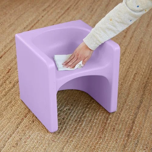 Miniatura 9 de ECR4Kids juego de mesa Tri-Me y sillas Cube, muebles multiusos, púrpura claro, 3 piezas