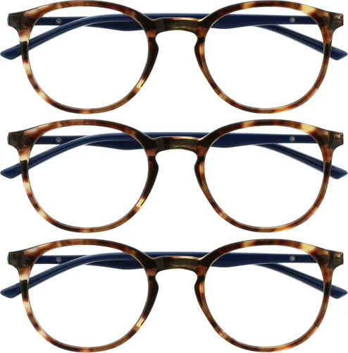 Miniatura 26 de OPULIZE MET - Lentes de lectura con bloqueo de luz azul para mujeres y hombres, marco redondo delgado con bisagras de resorte, resistentes a los 1