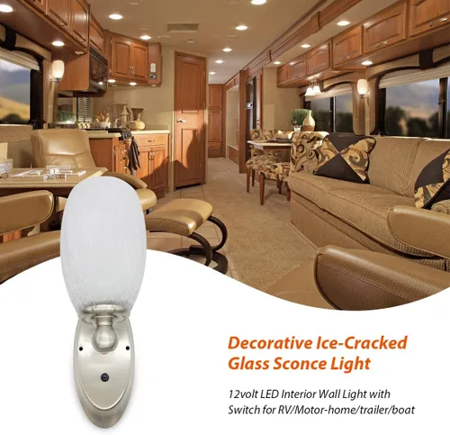 Miniatura 2 de Dream lighting Luces LED de pared de vidrio CC de 12 voltios para RV, remolque, quinta rueda, barco, aplique de pared de vidrio para iluminación