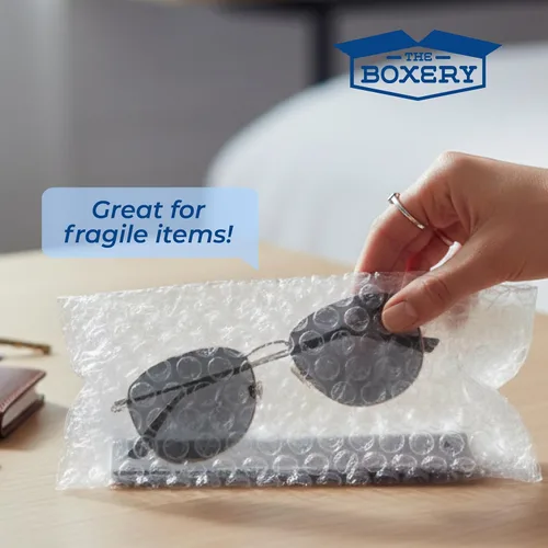 Miniatura 6 de The Boxery 3x5" Clear Self-Sealing Bubble Out Bag Pouches -50 Pack- Bubble Cushion Wrap Bags for Packing, Storage, Moving, and Shipping fragile items