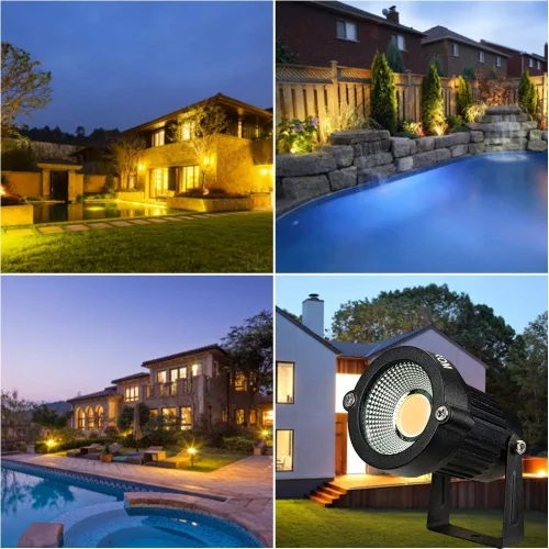Miniatura 6 de Foco LED de paisaje al aire libre, focos de jardín impermeables IP65, luz de inundación de patio de 5 W CA 120 V, luces de césped de estaca de metal