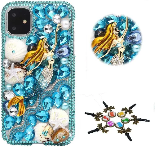 Miniatura 56 de Sparkle - Funda para teléfono compatible con Samsung Galaxy A12, elegante, hecha a mano en 3D, diseño de diamantes de imitación, diseño de diamantes