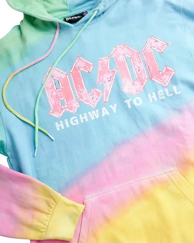 Miniatura 2 de ACDC Sudadera para mujer, sudadera con capucha vintage de teñido anudado, sudadera retro de concierto Hard Rock para mujer (S-XL)